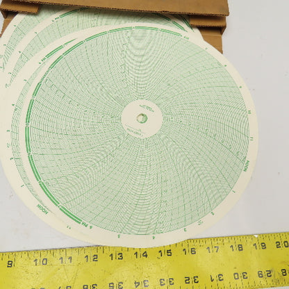 Cap USA MAN 61025-1 11-1/2" Diameter 24Hr Chart Recorder Graph Paper Lot Of 200