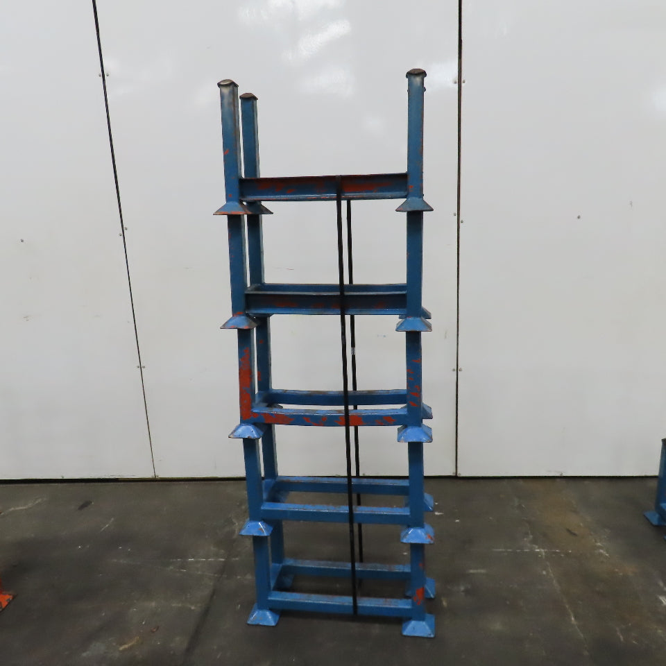 30" x 14" x 14" Deep Portable Steel Stacking Bar Pipe Tube Storage Rack Lot Of 5