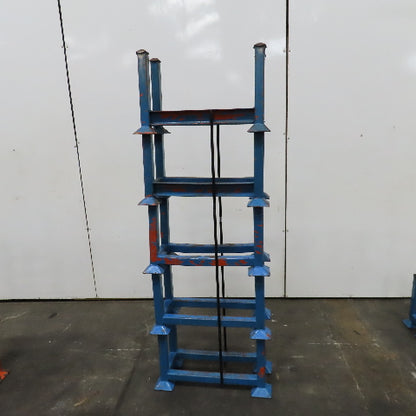 30" x 14" x 14" Deep Portable Steel Stacking Bar Pipe Tube Storage Rack Lot Of 5