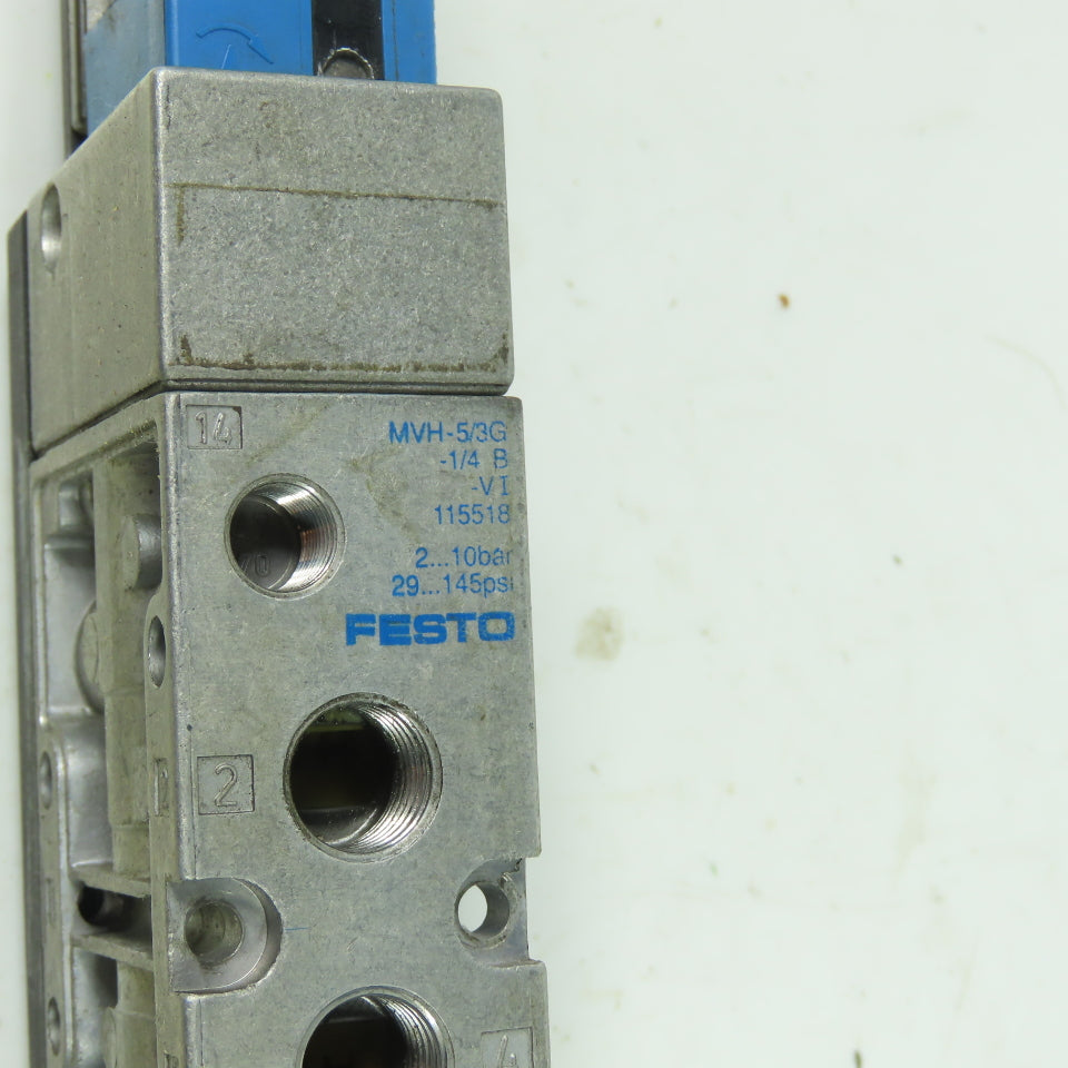 Festo MVH-5/3G-1/4-B Solenoid Valve 5/3 Way G 1/4 Conn. 24VDC Coil