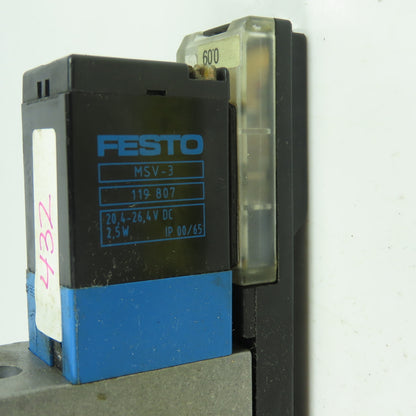 Festo MVH-5/3G-1/4-B Solenoid Valve 5/3 Way G 1/4 Conn. 24VDC Coil