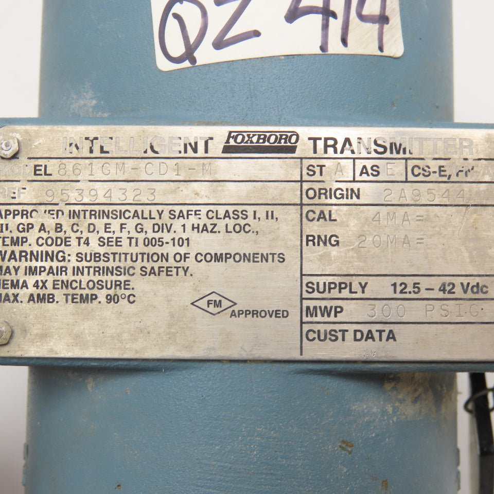 Foxboro 861GM-CD1-M Intelligent Transmitter 300PSIG 1/2" NPT 12.5-42VDC
