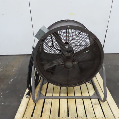 Aerovent UM-277 27" 4-Blade Tube Axial Shop Fan 3/4HP 230/460V 3PH W/ 38' Cord