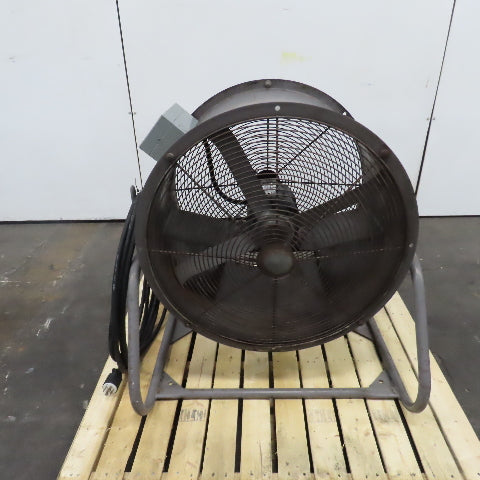 Aerovent UM-277 27" 4-Blade Tube Axial Shop Fan 3/4HP 230/460V 3PH W/ 38' Cord