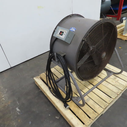 Aerovent UM-277 27" 4-Blade Tube Axial Shop Fan 3/4HP 230/460V 3PH W/ 38' Cord