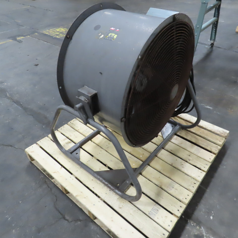 Aerovent UM-277 27" 4-Blade Tube Axial Shop Fan 3/4HP 230/460V 3PH W/ 38' Cord