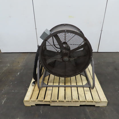 Aerovent UM-277 27" 4-Blade Tube Axial Shop Fan 3/4HP 230/460V 3PH W/ 38' Cord
