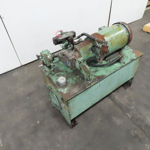 Denison T10 008 21R 10HP 35 Gallon Hydraulic Power Unit 220/440V 3PH W/ Valve