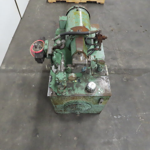 Denison T10 008 21R 10HP 35 Gallon Hydraulic Power Unit 220/440V 3PH W/ Valve