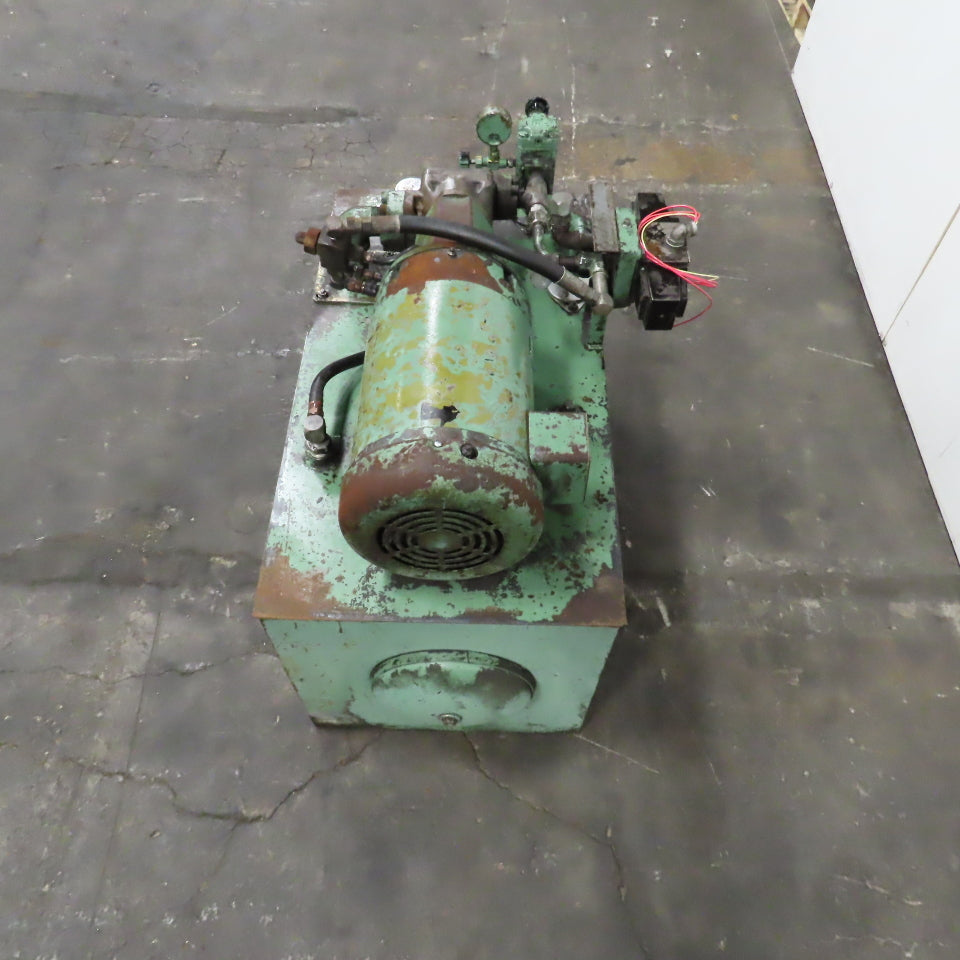 Denison T10 008 21R 10HP 35 Gallon Hydraulic Power Unit 220/440V 3PH W/ Valve