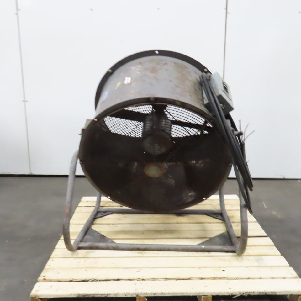 Aerovent UM-277 27" 4-Blade Tube Axial Shop Fan 3/4HP 208-230/460V 3PH W/ Cord