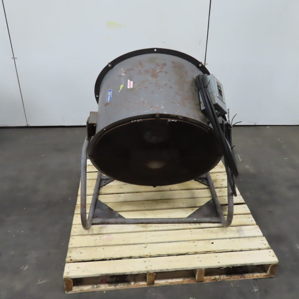Aerovent UM-277 27" 4-Blade Tube Axial Shop Fan 3/4HP 208-230/460V 3PH W/ Cord