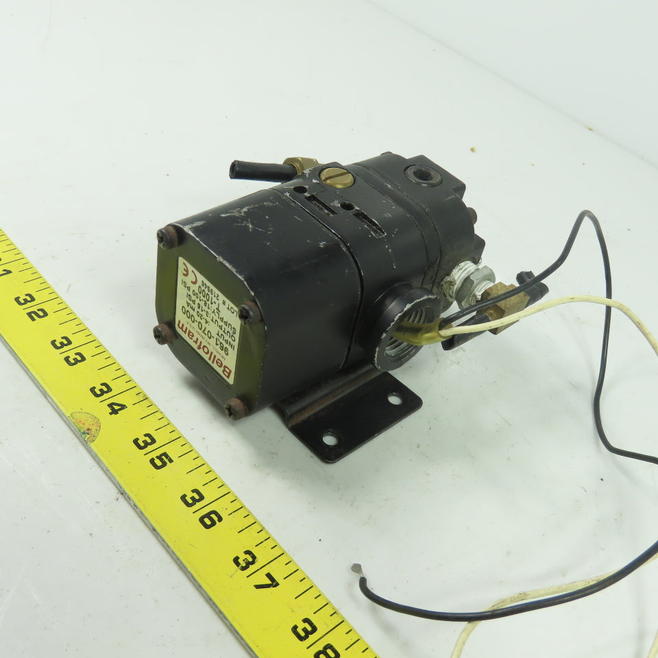 Bellofram 961-070-000 Pressure Transducer T-1000 Input: 4-20mA Output: 3-15PSI