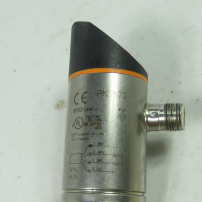 IFM PN7670 Pressure Sensor With Display 0-5800 PSI 1/4 NPT Pross. Connection
