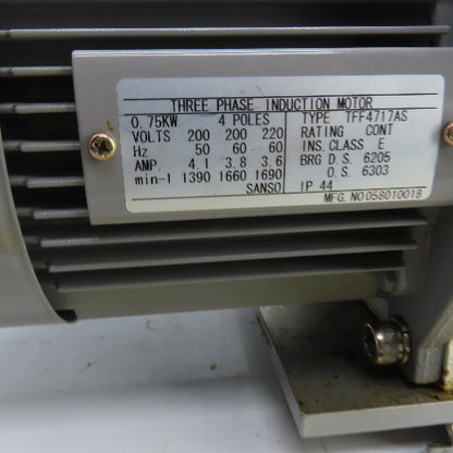 Shibaura DRP-360III 0.75kW Rotary Vacuum Pump 360 L/min 6.7x10-2 Pa 200/220V 3PH