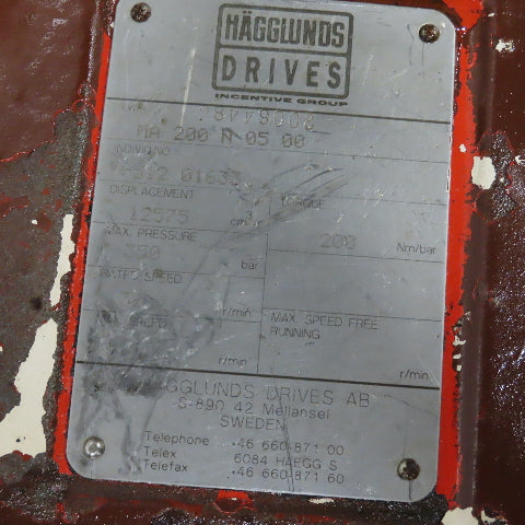 Hägglunds MA 200 N 05 00 Hydraulic Drive Motor Torque 200 nm/bar 350 Bar