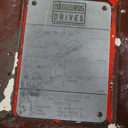 Hägglunds MA 200 N 05 00 Hydraulic Drive Motor Torque 200 nm/bar 350 Bar