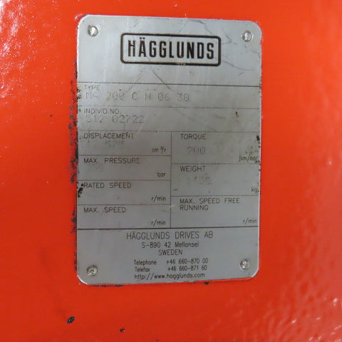 Hägglunds MA 200 C N 06 38 Hydraulic Drive Motor Torque 200 nm/bar 45RPM REBUILT