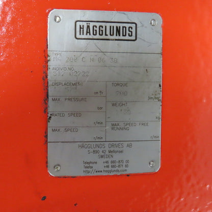 Hägglunds MA 200 C N 06 38 Hydraulic Drive Motor Torque 200 nm/bar 45RPM REBUILT