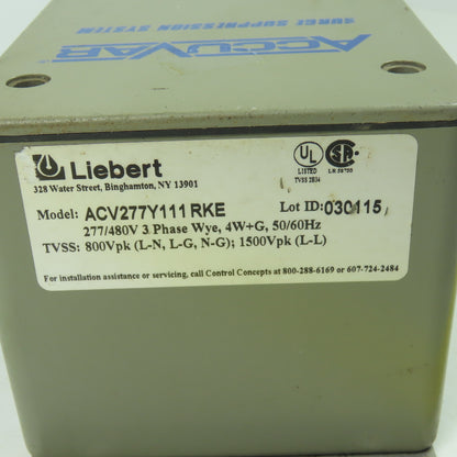 Liebert ACV277Y111 RKE 277/480V Accuvar Surge Suppression System 3Ph 50/60Hz