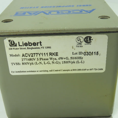 Liebert ACV277Y111 RKE 277/480V Accuvar Surge Suppression System 3Ph 50/60Hz