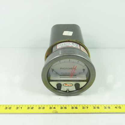 Dwyer A3000 120VAC Photohelic Pressure Switch Gauge 0-8" Water 25PSIG