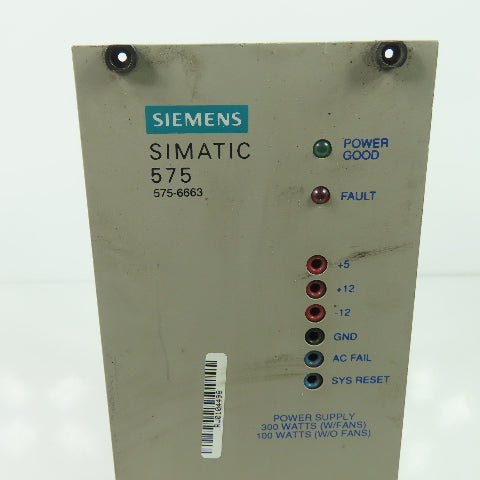 Siemens 575-6663 110/120VAC Power Supply Module 300W 50/60Hz Series 575