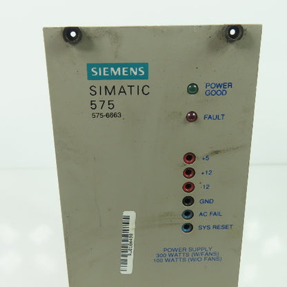 Siemens 575-6663 110/120VAC Power Supply Module 300W 50/60Hz Series 575