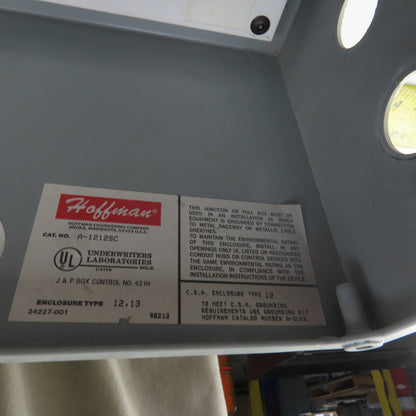 Hoffman A1212SC 12x12x6" Screw Cover Electrical Enclosure W/Backplate Type 12,13