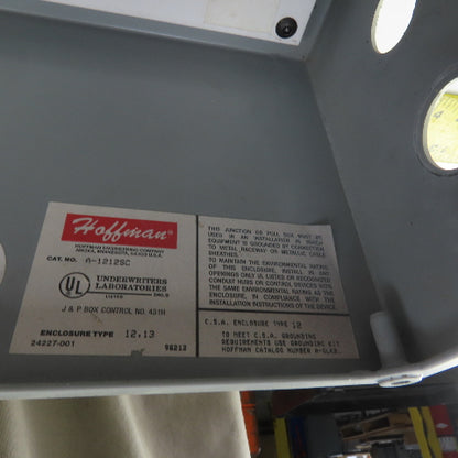 Hoffman A1212SC 12x12x6" Screw Cover Electrical Enclosure W/Backplate Type 12,13