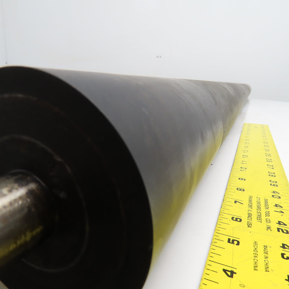 3-1/2" OD Rubber Lagged Conveyor Roller 72" Face Width 1" Axle 77" OAL