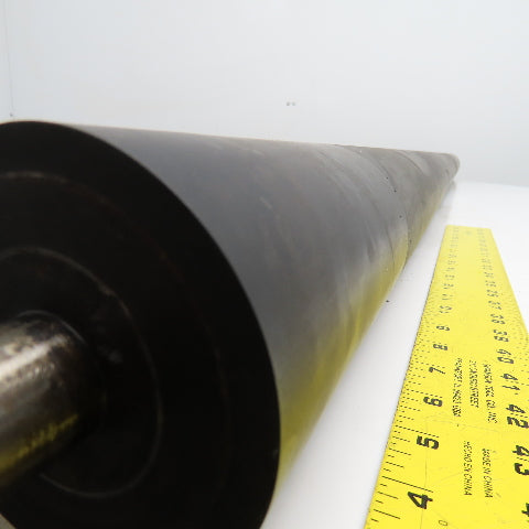 3-1/2" OD Rubber Lagged Conveyor Roller 72" Face Width 1" Axle 77" OAL