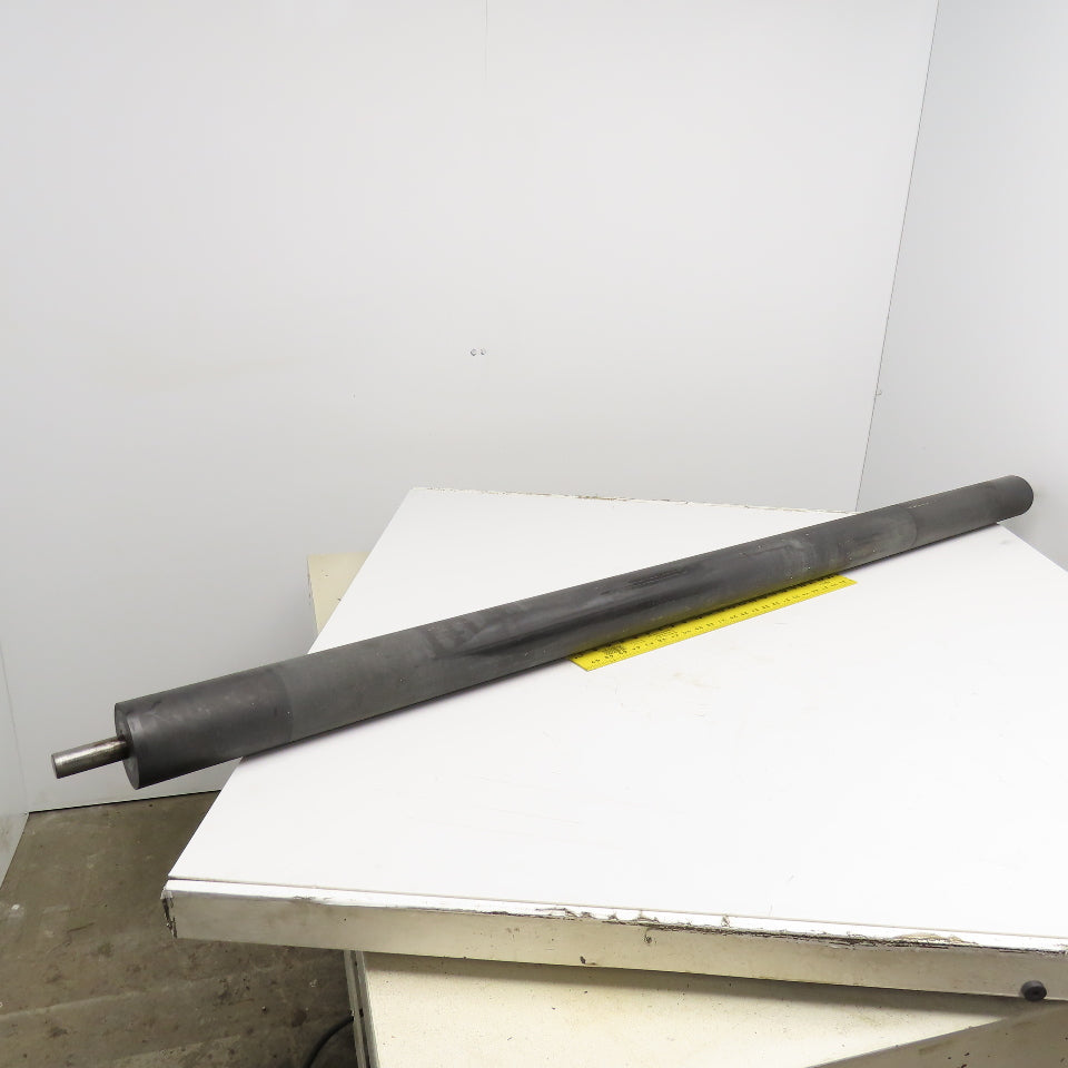 3-1/2" OD Rubber Lagged Conveyor Roller 72" Face Width 1" Axle 77" OAL