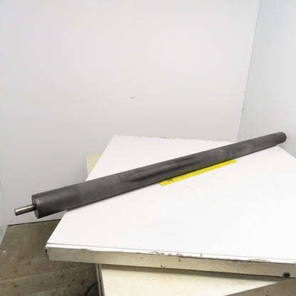 3-1/2" OD Rubber Lagged Conveyor Roller 72" Face Width 1" Axle 77" OAL
