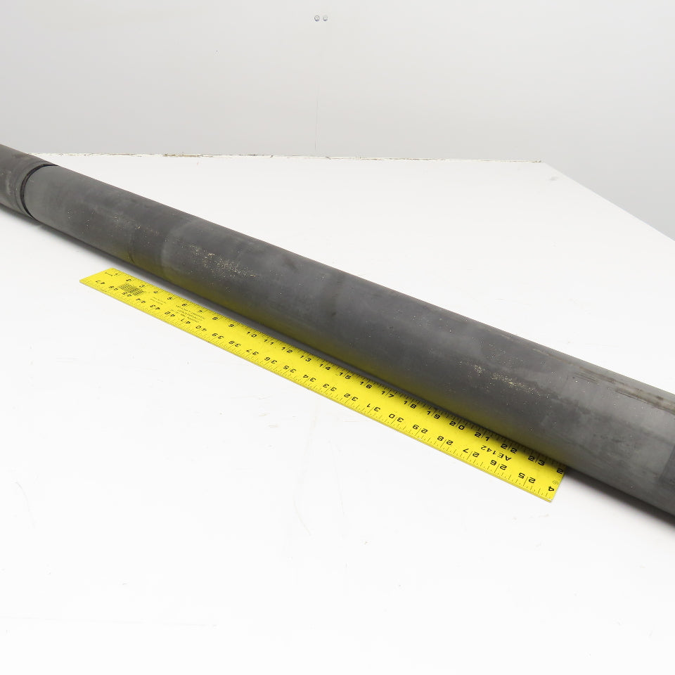 3-1/2" OD Rubber Lagged Conveyor Roller 72" Face Width 1" Axle 77" OAL