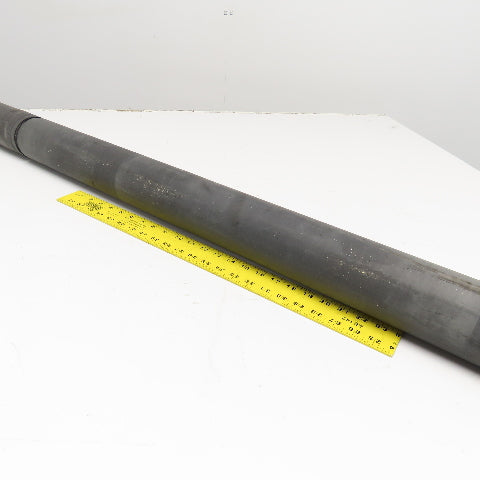 3-1/2" OD Rubber Lagged Conveyor Roller 72" Face Width 1" Axle 77" OAL