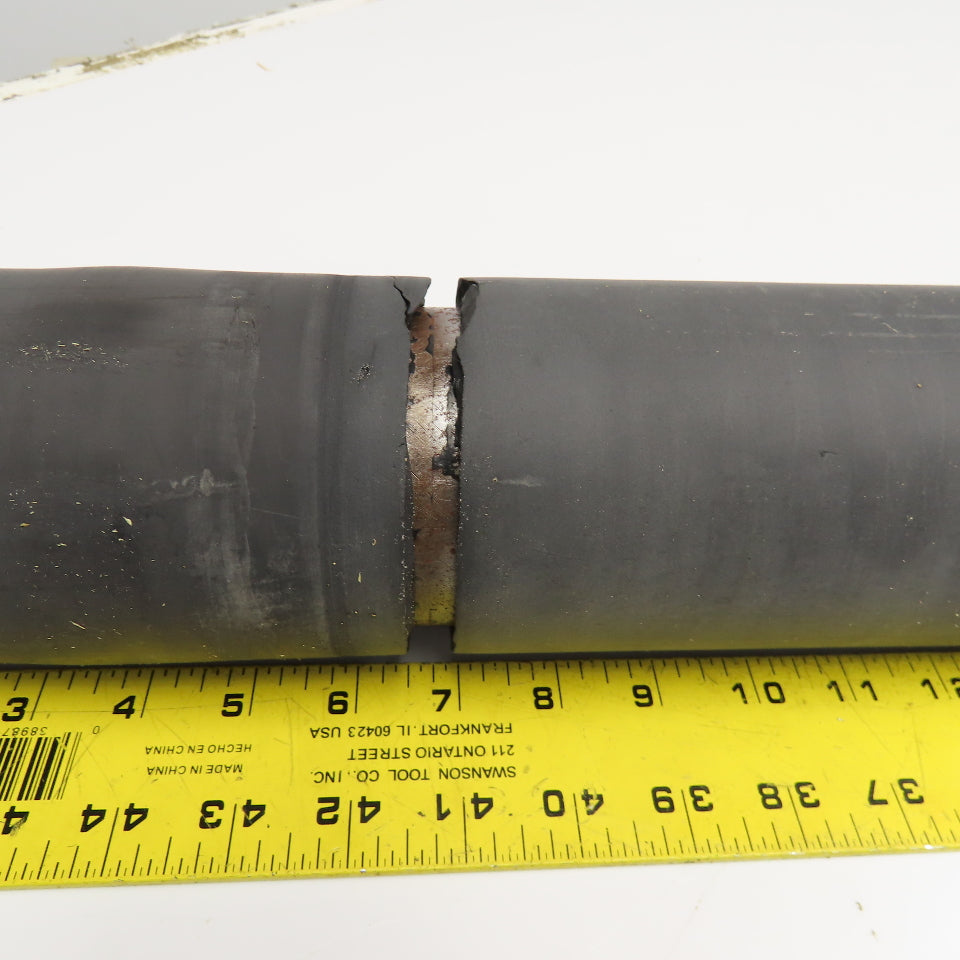 3-1/2" OD Rubber Lagged Conveyor Roller 72" Face Width 1" Axle 77" OAL