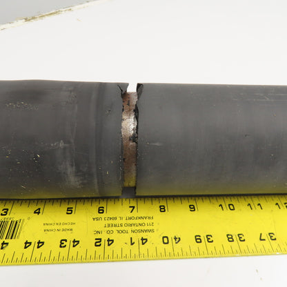 3-1/2" OD Rubber Lagged Conveyor Roller 72" Face Width 1" Axle 77" OAL