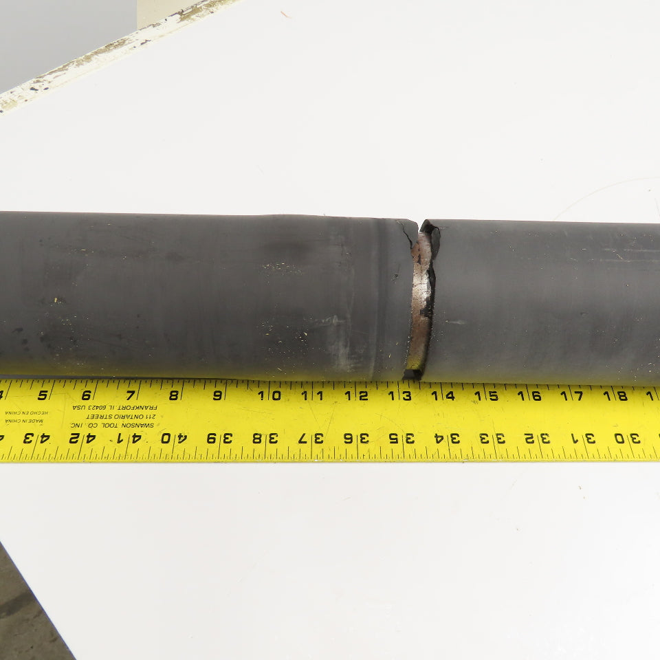 3-1/2" OD Rubber Lagged Conveyor Roller 72" Face Width 1" Axle 77" OAL