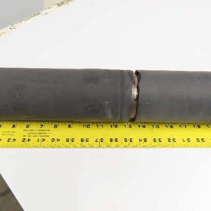 3-1/2" OD Rubber Lagged Conveyor Roller 72" Face Width 1" Axle 77" OAL