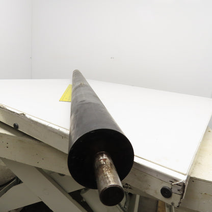 3-1/2" OD Rubber Lagged Conveyor Roller 72" Face Width 1" Axle 77" OAL