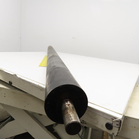 3-1/2" OD Rubber Lagged Conveyor Roller 72" Face Width 1" Axle 77" OAL