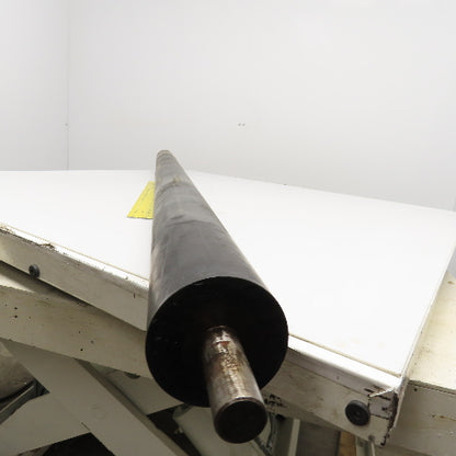 3-1/2" OD Rubber Lagged Conveyor Roller 72" Face Width 1" Axle 77" OAL