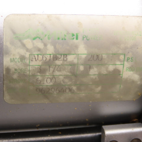 Miller AL61B2B 3-1/4" Bore 6" Stroke Double Acting Air Cylinder