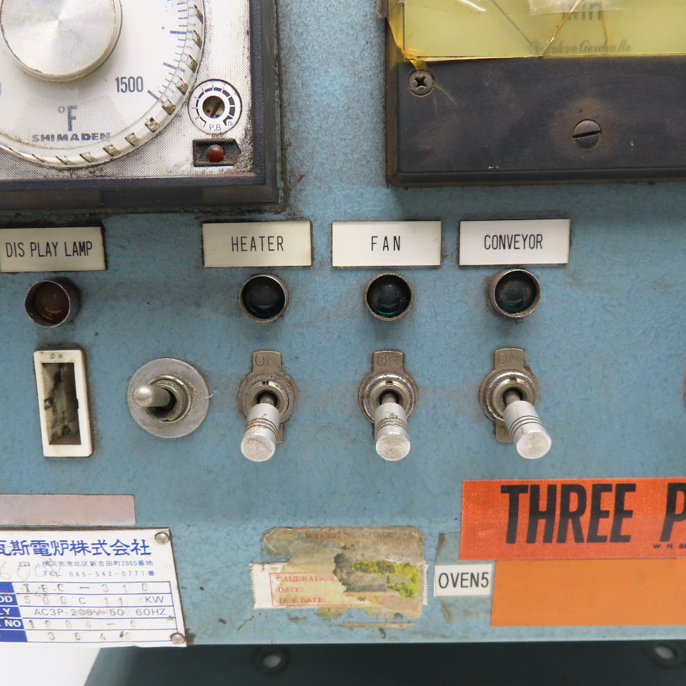 Tokyo Gas Electric Furnace Co. TBC-310 Pass Thru Furnace Controller 200V 50/60Hz