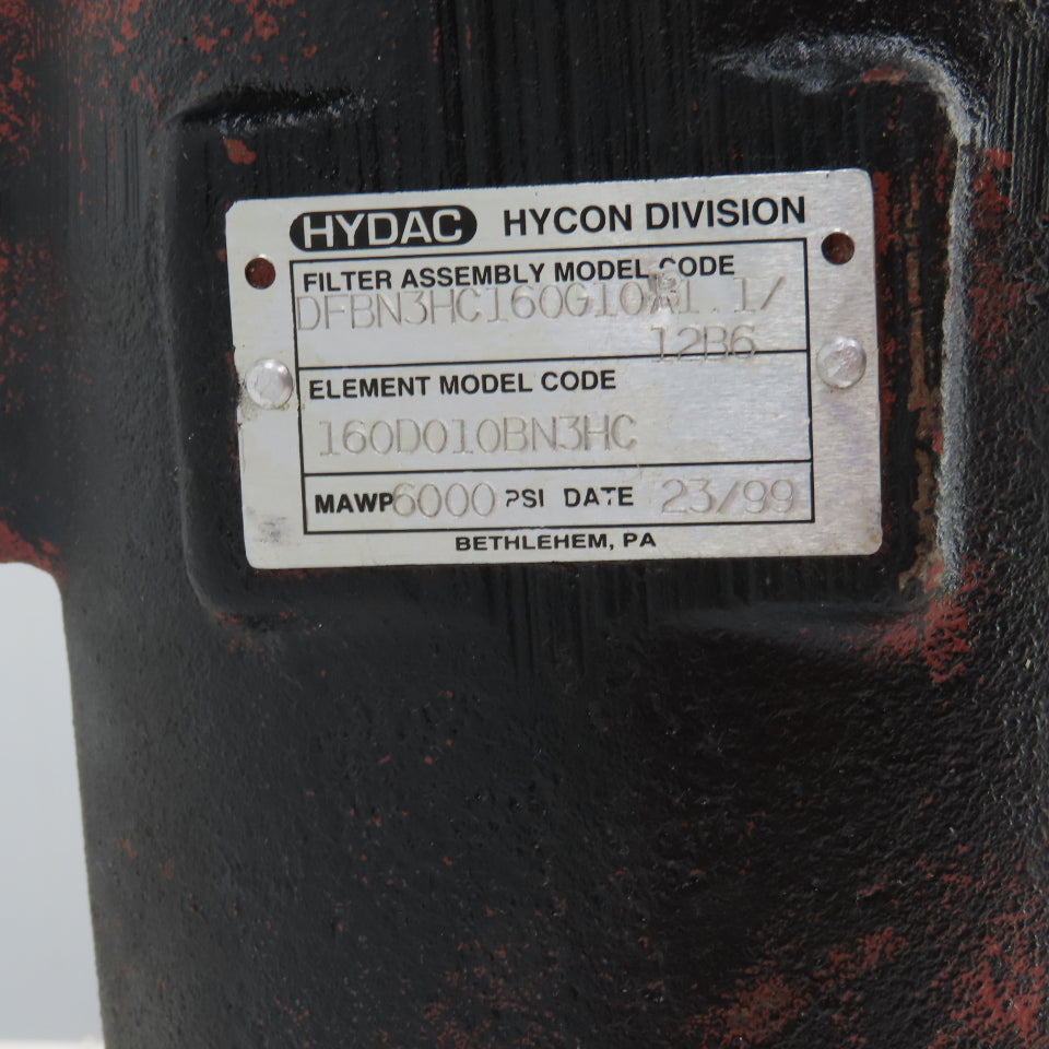 Hydac DFBN3HC160G10 Hycon High Pressure Hydraulic Filter 6000PSI