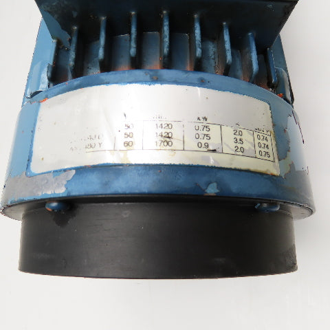Hydro-Mec Type 22 36.45:1 Ratio Gear Motor 46.6RPM Output .9kW 220-480V 50/60Hz