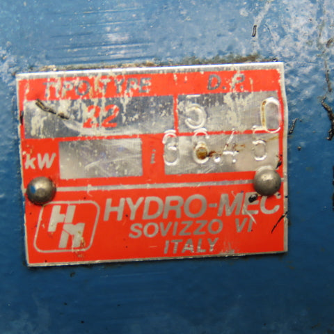 Hydro-Mec Type 22 36.45:1 Ratio Gear Motor 46.6RPM Output .9kW 220-480V 50/60Hz