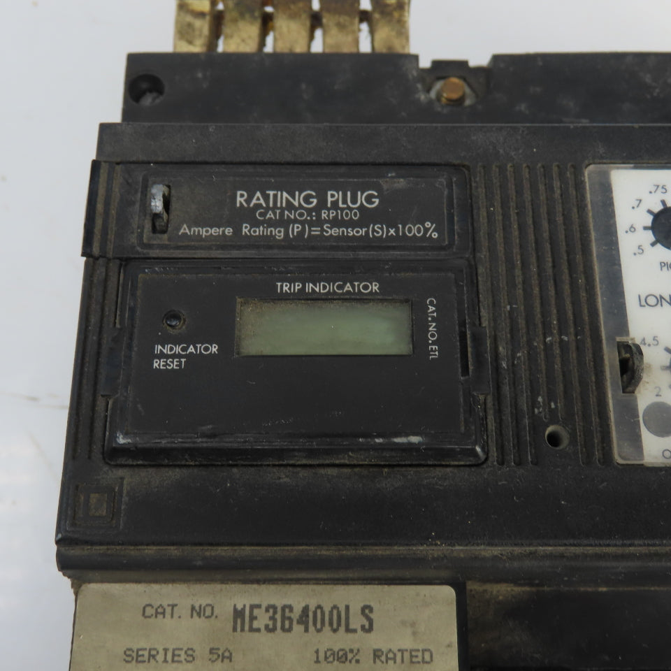 Square D ME36400LS 400A Circuit Breaker W/Micrologic Trip Unit RP100 600VAC