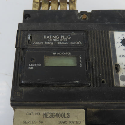 Square D ME36400LS 400A Circuit Breaker W/Micrologic Trip Unit RP100 600VAC